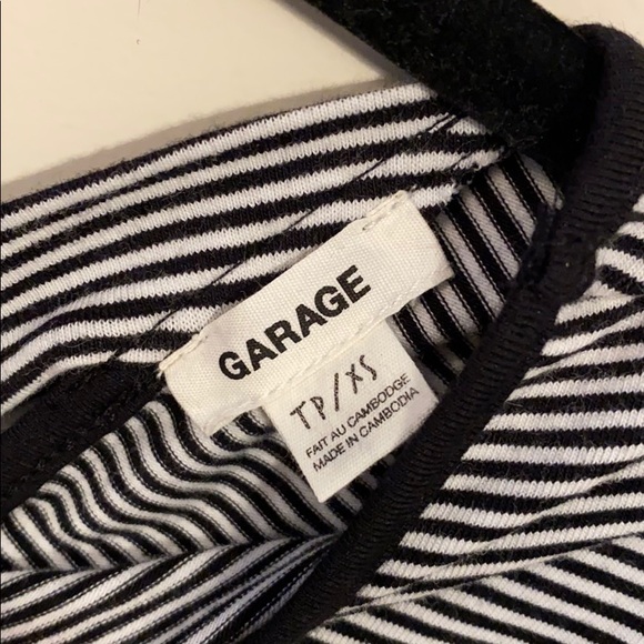 Black and white striped long sleeve body suit - Picture 3 of 5